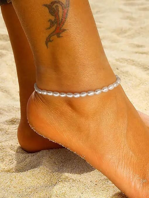RINNTIN 925 Sterling Silver Freshwater Pearl Anklet 1