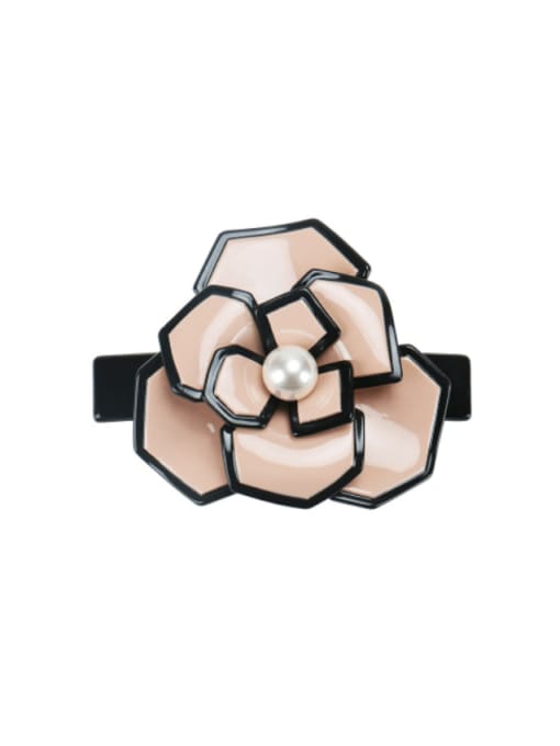 pink Cellulose Acetate Trend Flower Alloy Hair Barrette