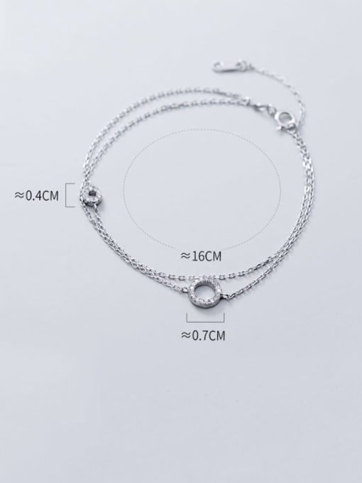 Rosh 925 sterling silver  fashion hollow round minimalist strand bracelet 1
