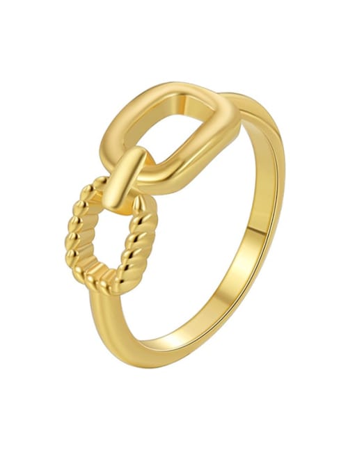 Gold Asymmetric Ring Brass Geometric Minimalist Band Ring
