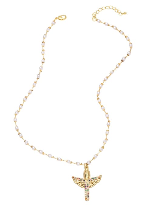 CC Brass Cubic Zirconia Religious Vintage Regligious Necklace 3