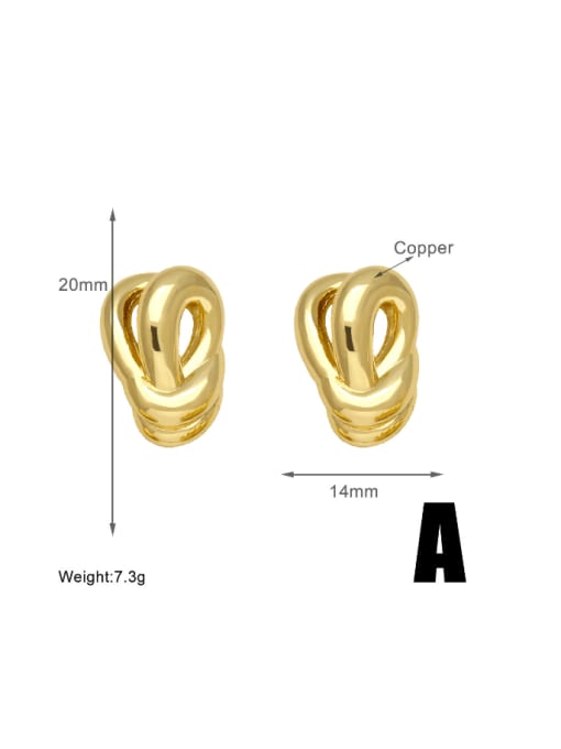 CC Brass Geometric Vintage Stud Earring 2
