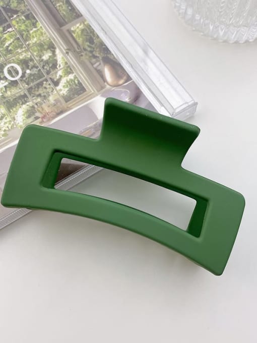 Bean green large square grab clip Alloy Resin Trend Geometric  Jaw Hair Claw