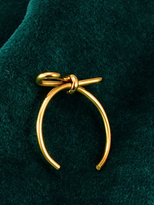 A TEEM Titanium Steel Butterfly Knot Minimalist Midi Ring 2