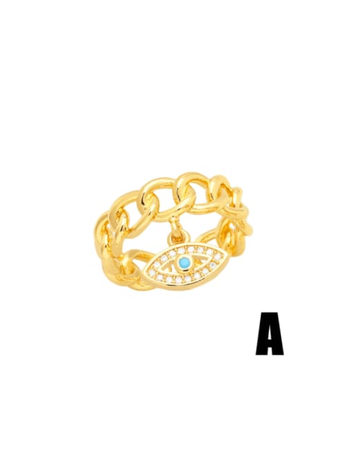 A Brass Cubic Zirconia Geometric Vintage Stackable Ring