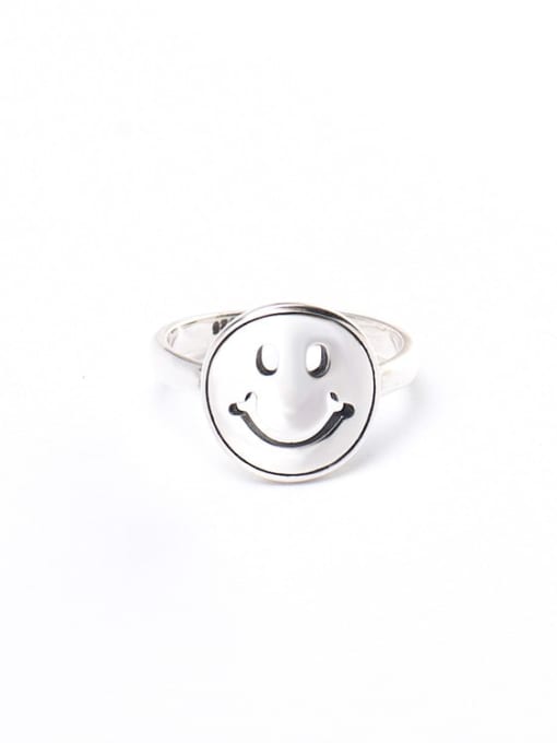 XBOX 925 Sterling Silver Geometric Vintage Smiley Band Ring