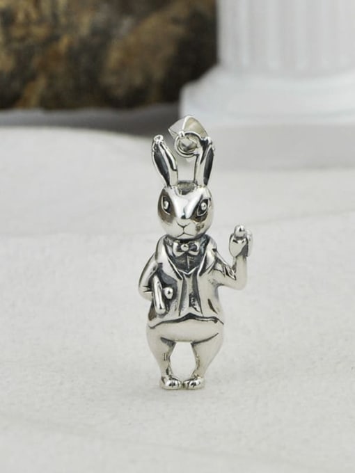 SHUI Vintage Sterling Silver With Vintage Rabbit Pendant Diy Accessories 1