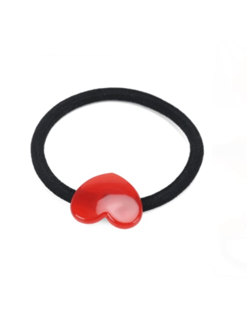 red Cellulose Acetate Minimalist Heart Hair Rope