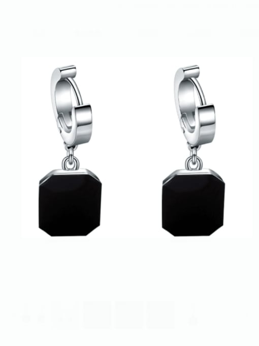 BSL Titanium Steel Acrylic Square Minimalist Single Earring(Single-Only One) 2
