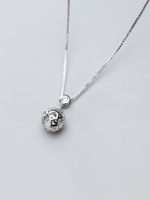 Rosh 925 sterling silver Heart hollow round ball pendant necklace 1