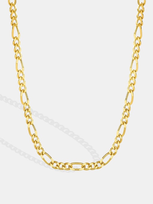 CHARME Brass Holllow Geometric   Chain Minimalist Necklace 0