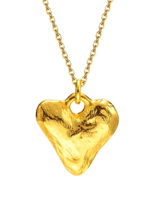 CONG Brass Heart Minimalist Necklace 0