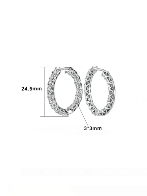RINNTIN 925 Sterling Silver Cubic Zirconia Geometric Minimalist Hoop Earring 3