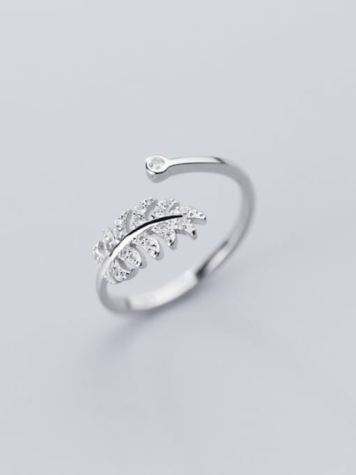 Rosh 925 sterling silver simple  fashionable leaf  Free size ring 1