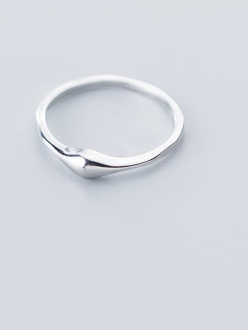 Rosh 925 Sterling Silver Minimalist Irregular Smooth Free Size Ring 0