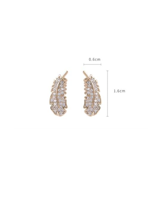 Girlhood Alloy With Rose Gold Plated Fashion Leaf Drop Earrings 1