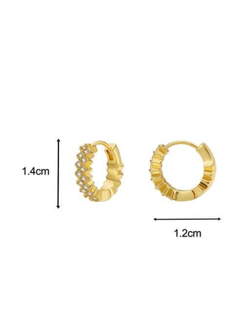 CHARME Brass Cubic Zirconia Geometric Minimalist Huggie Earring 2