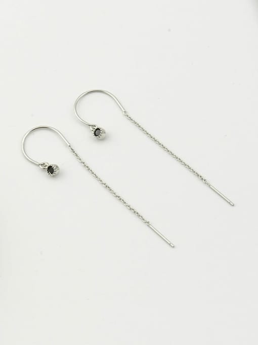 HY E0181 B 925 Sterling Silver Rhinestone Irregular Minimalist Stud Earring