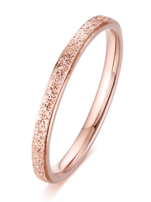 Rose Gold   wide 2mm Stainless steel Geometric Minimalist Band Ring