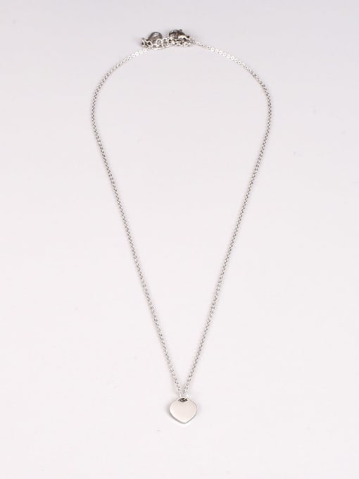 A TEEM Titanium Steel  Minimalist Heart Pendant Necklace 2