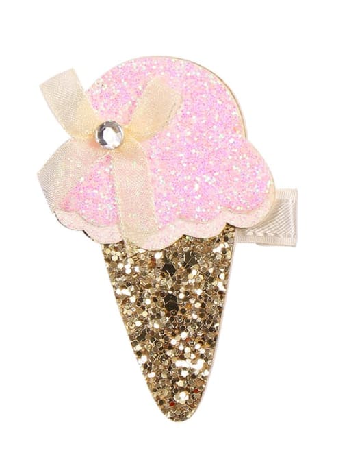 7 Pink Star Diamond cone Alloy Fabric Cute Irregular Multi Color Hair Barrette