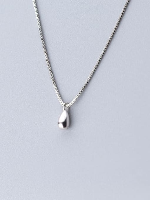 Rosh 925 Sterling Silver smooth Water Drop Minimalist Necklace 0