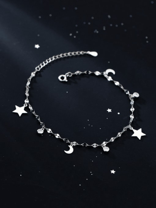 silver foot chain 925 Sterling Silver Star Minimalist  Anklet