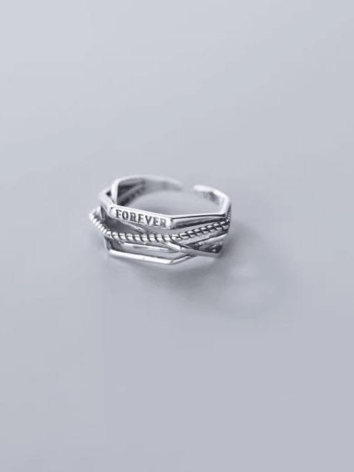 Rosh 925 Sterling Silver Geometric Vintage Stackable Ring 0