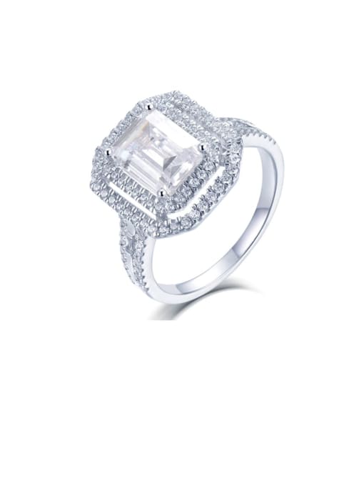 Dan 925 Sterling Silver Cubic Zirconia Geometric Luxury Band Ring