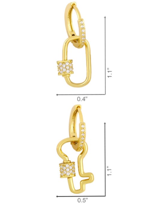 CC Brass Geometric Ethnic Huggie Earring 3