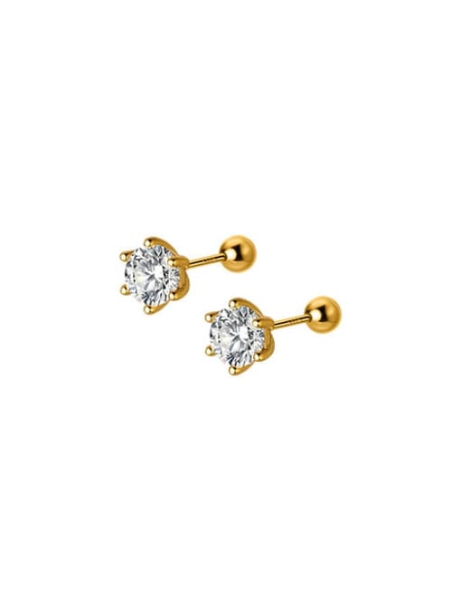 Rosh 925 Sterling Silver Cubic Zirconia Geometric Minimalist Stud Earring 0