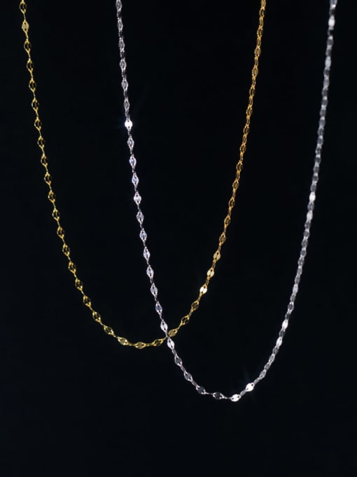 Rosh 925 Sterling Silver Geometric Minimalist  Chain Necklace 2