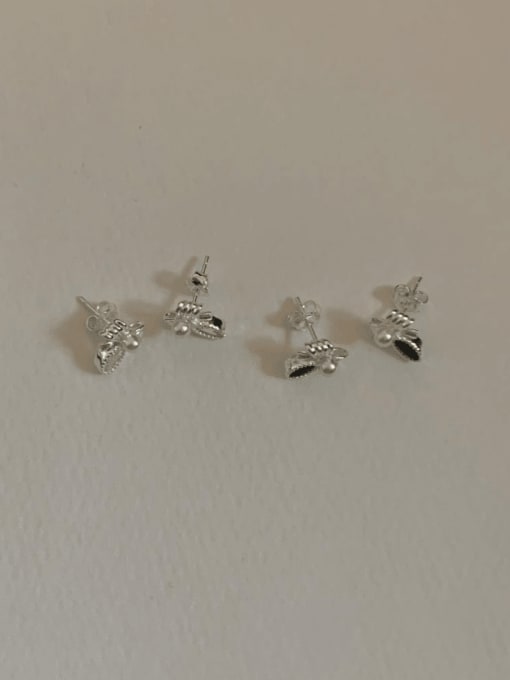 Boomer Cat 925 Sterling Silver Cubic Zirconia Bowknot Vintage Stud Earring 0