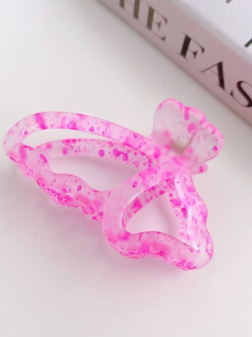 Rose Pink 8cm Alloy Acrylic Trend Geometric  Jaw Hair Claw
