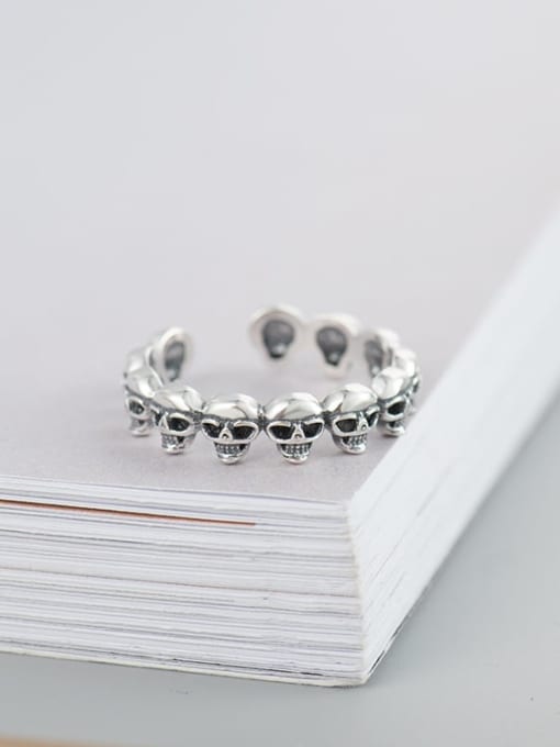 XBOX 925 Sterling Silver Skull Vintage Band Ring 3