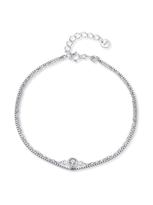 MODN 925 Sterling Silver Geometric Minimalist Link Bracelet