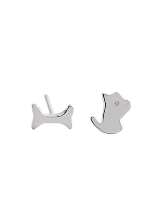 XBOX 925 Sterling Silver Dog Minimalist Stud Earring 3