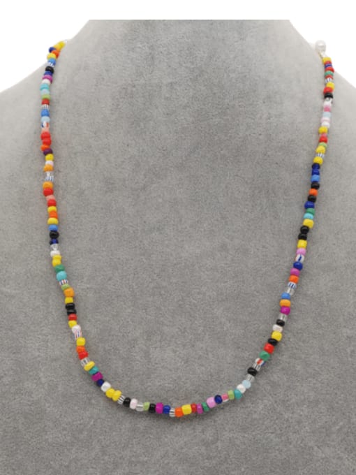 Roxi Stainless steel  Multi Color  Bead Bohemia Hand-woven Necklace 1
