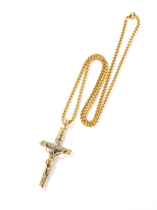 Open Sky Titanium Vintage Cross pendant Necklace 4