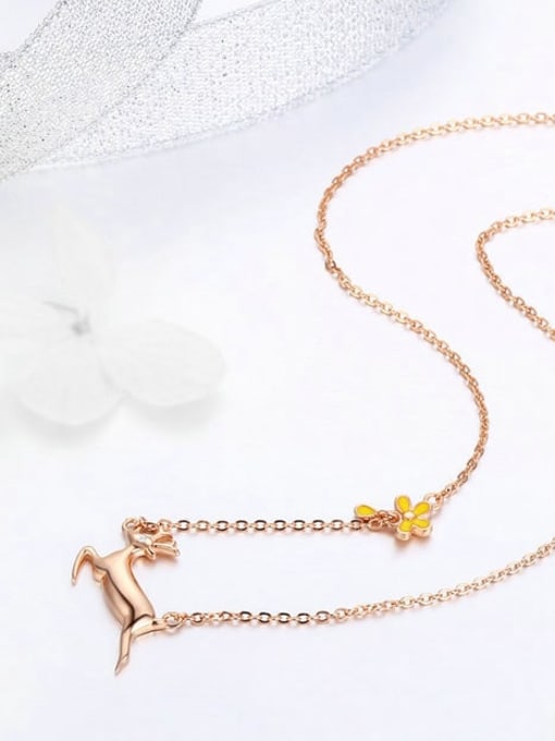 Jare 925 Sterling Silver Deer Dainty Necklace 3