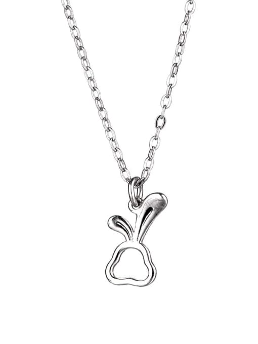 BeiFei Minimalism Silver 925 Sterling Silver Rabbit Cute Necklace 3