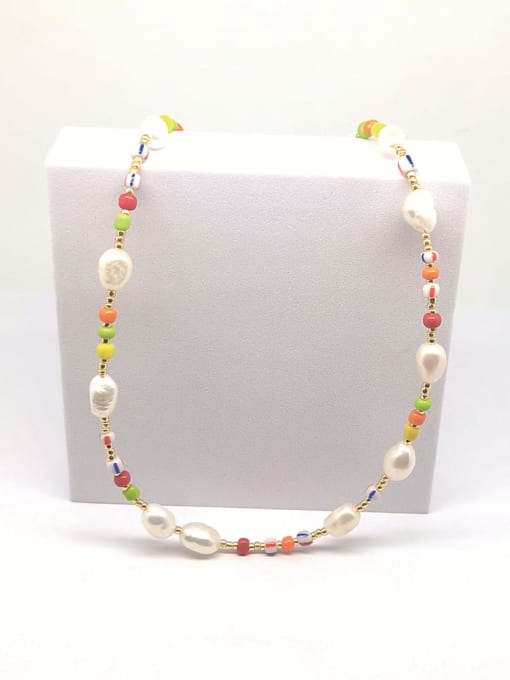 MMBEADS Freshwater Pearl Multi Color Glass beads  Bohemia Necklace 2