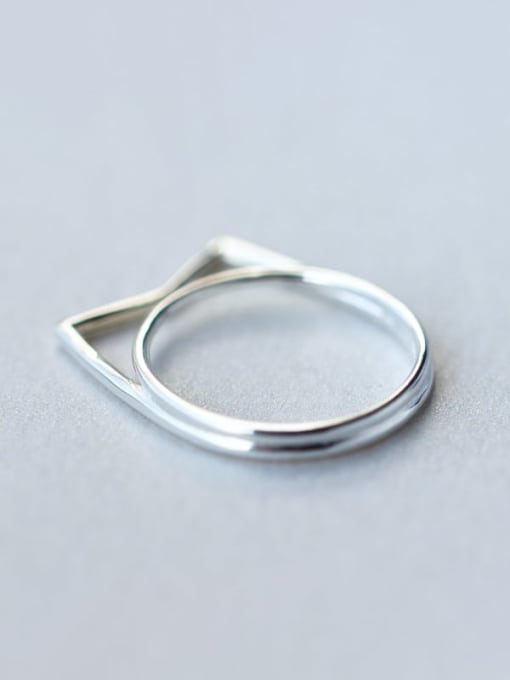 Rosh 925 Sterling Silver Hollow  Geometric Minimalist Free Size Ring 1