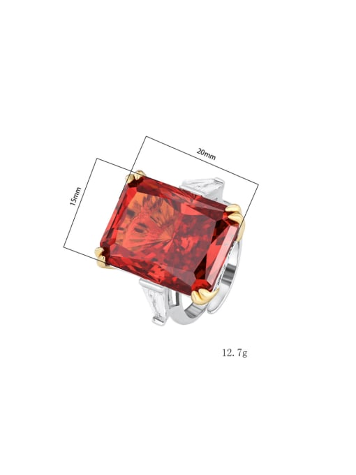 Orange ring Brass Cubic Zirconia Geometric Luxury Band Ring
