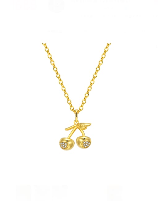 CONG Brass Cubic Zirconia Friut Dainty Necklace 0