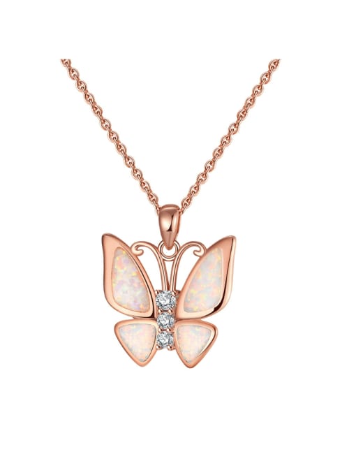 RINNTIN 925 Sterling Silver Cubic Zirconia Butterfly Dainty Necklace 3