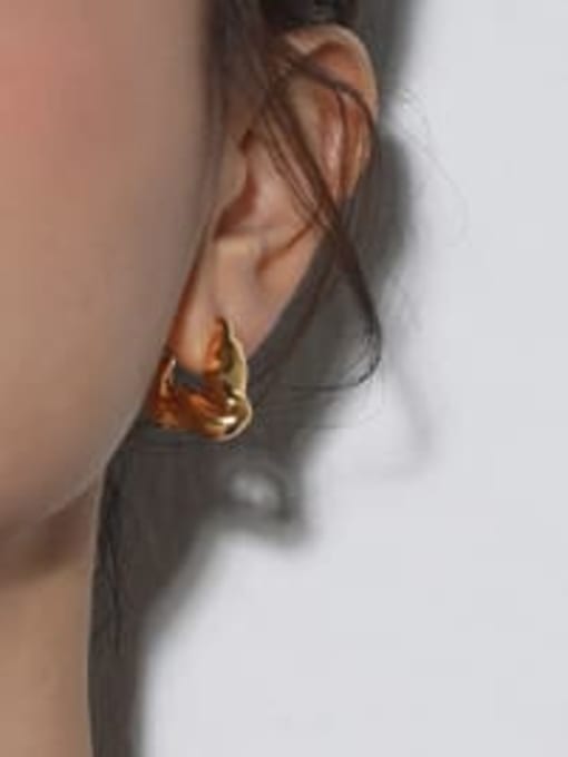 A TEEM Titanium Steel Geometric Minimalist Stud Earring 1