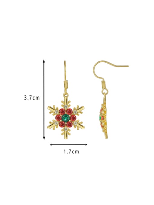 CHARME Brass Cubic Zirconia Flower Cute Hook Earring 2