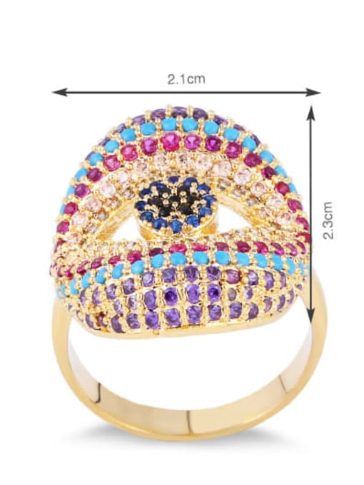 CC Brass Cubic Zirconia Evil Eye Luxury Band Ring 1