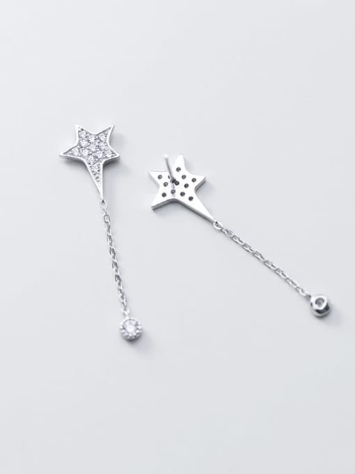 Rosh 925 sterling silver cubic zirconia white star minimalist stud earring 3